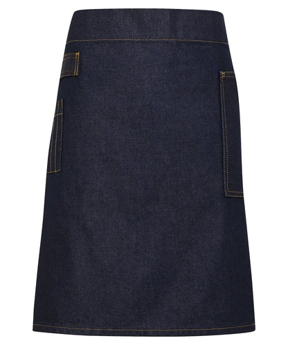 Premier Division waxed look denim waist apron PR135 - Indigo Denim One size - Customisable Apron