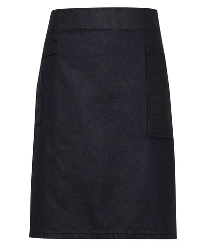 Premier Division waxed look denim waist apron PR135 - Indigo Brown Denim One size - Customisable Apron