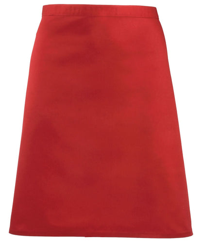 Premier Colours mid length apron PR151 - Red One size - Customisable Apron