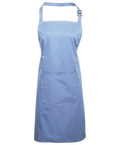 12 x Popular Bib Aprons with Pocket + Free Logo - Mid Blue One size - Customisable Bundle