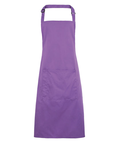 12 x Popular Bib Aprons with Pocket + Free Logo - Rich Violet One size - Customisable Bundle