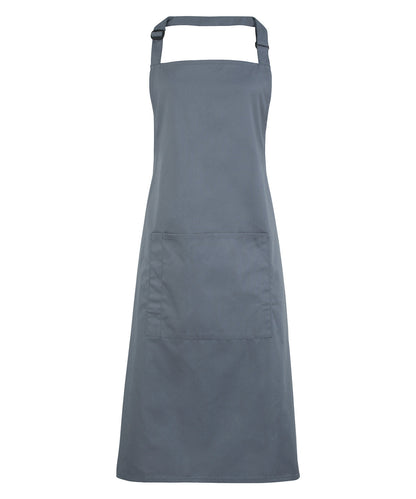 12 x Popular Bib Aprons with Pocket + Free Logo - Steel One size - Customisable Bundle