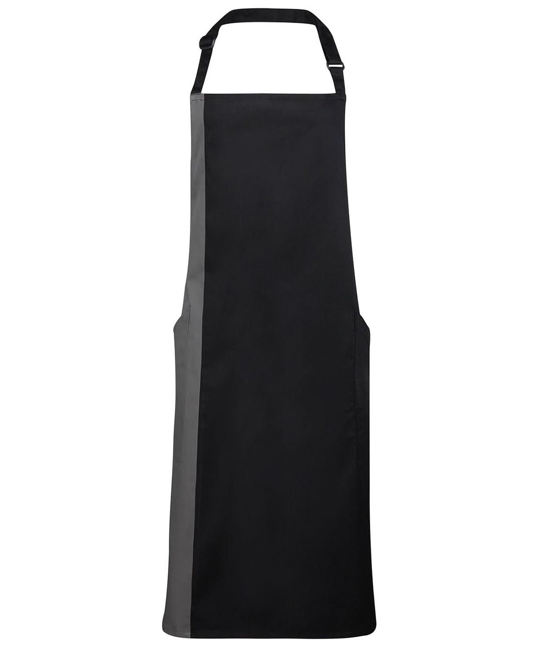 Premier Contrast bib apron PR162 - Black Dark Grey One size - Customisable Apron