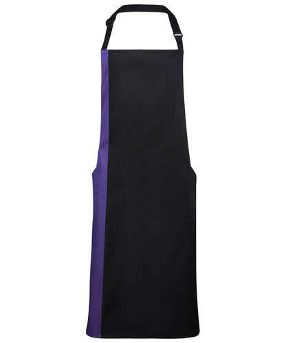 Premier Contrast bib apron PR162 - Black Purple One size - Customisable Apron