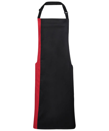Premier Contrast bib apron PR162 - Black Red One size - Customisable Apron