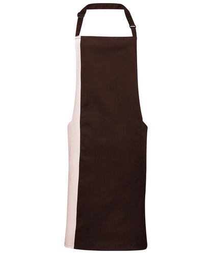 Premier Contrast bib apron PR162 - Brown Natural One size - Customisable Apron