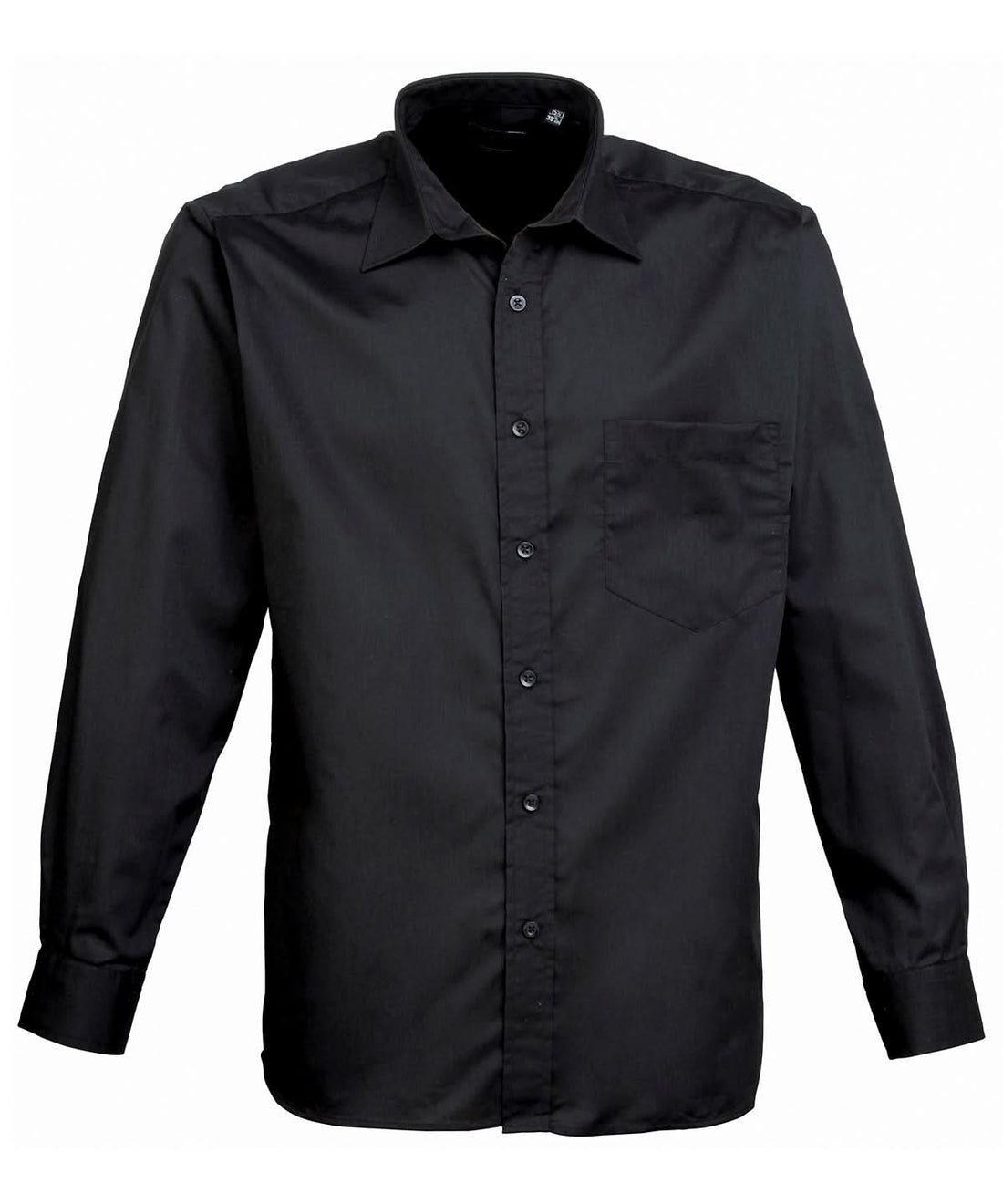 Premier Long sleeve poplin shirt Black PR200 - Black - Customisable Shirts
