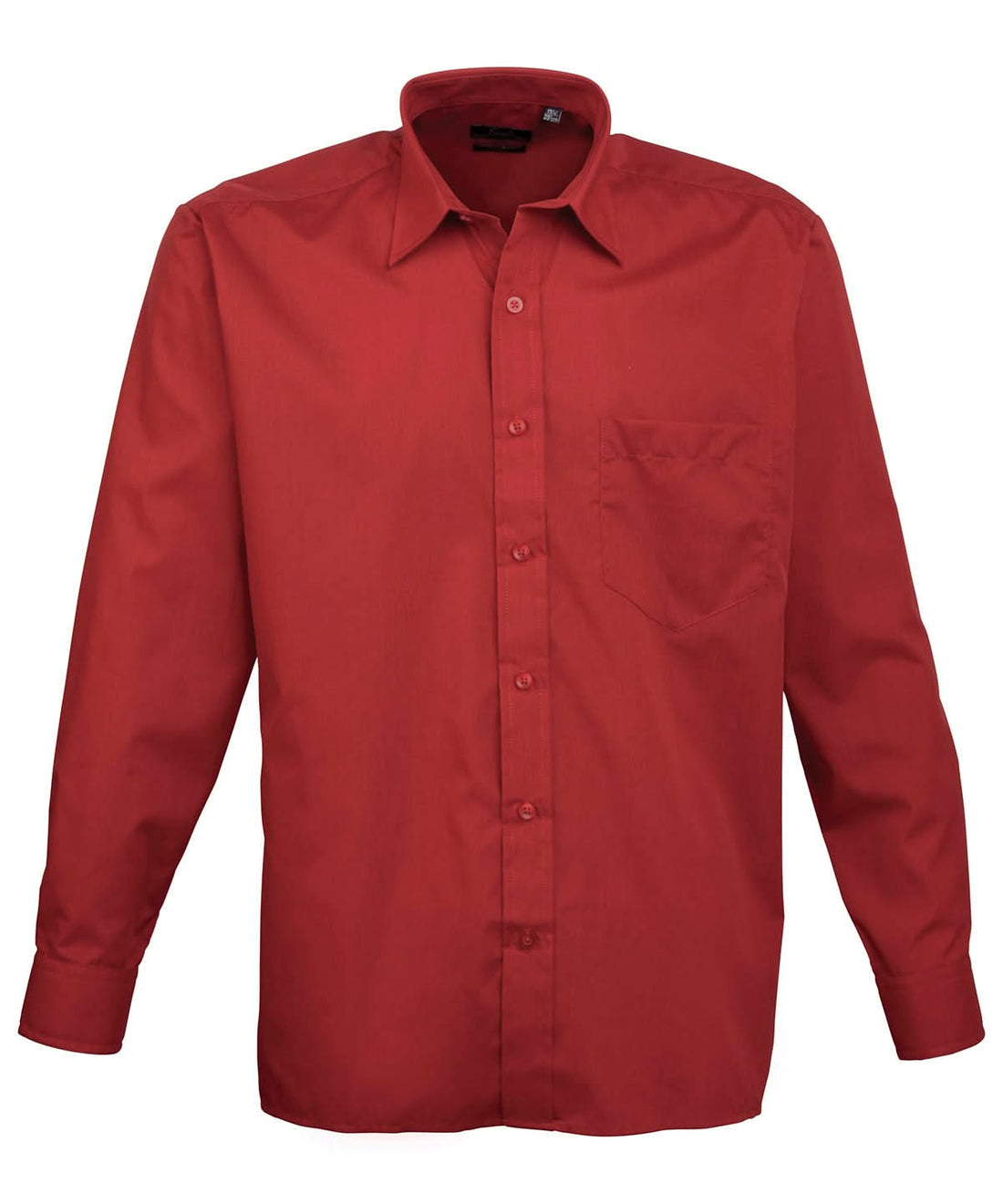 Premier Long sleeve poplin shirt Burgundy PR200 - Burgundy - Customisable Shirts