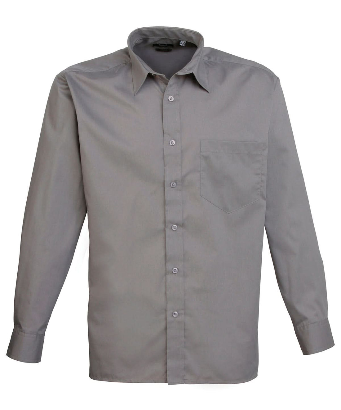 Premier Long sleeve poplin shirt Dark Grey PR200 - Dark Grey - Customisable Shirts