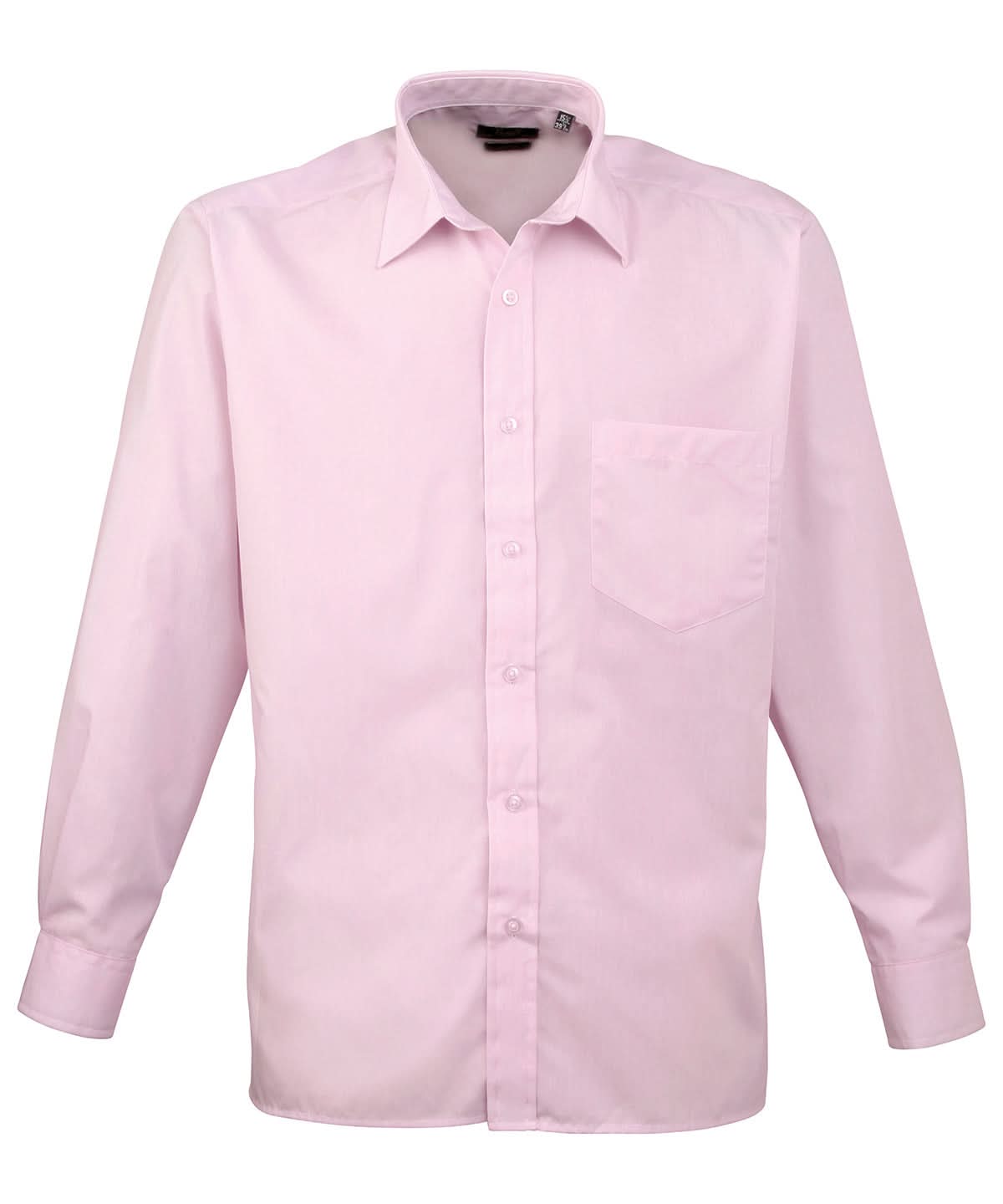 Premier Long sleeve poplin shirt Pink PR200 - Pink - Customisable Shirts