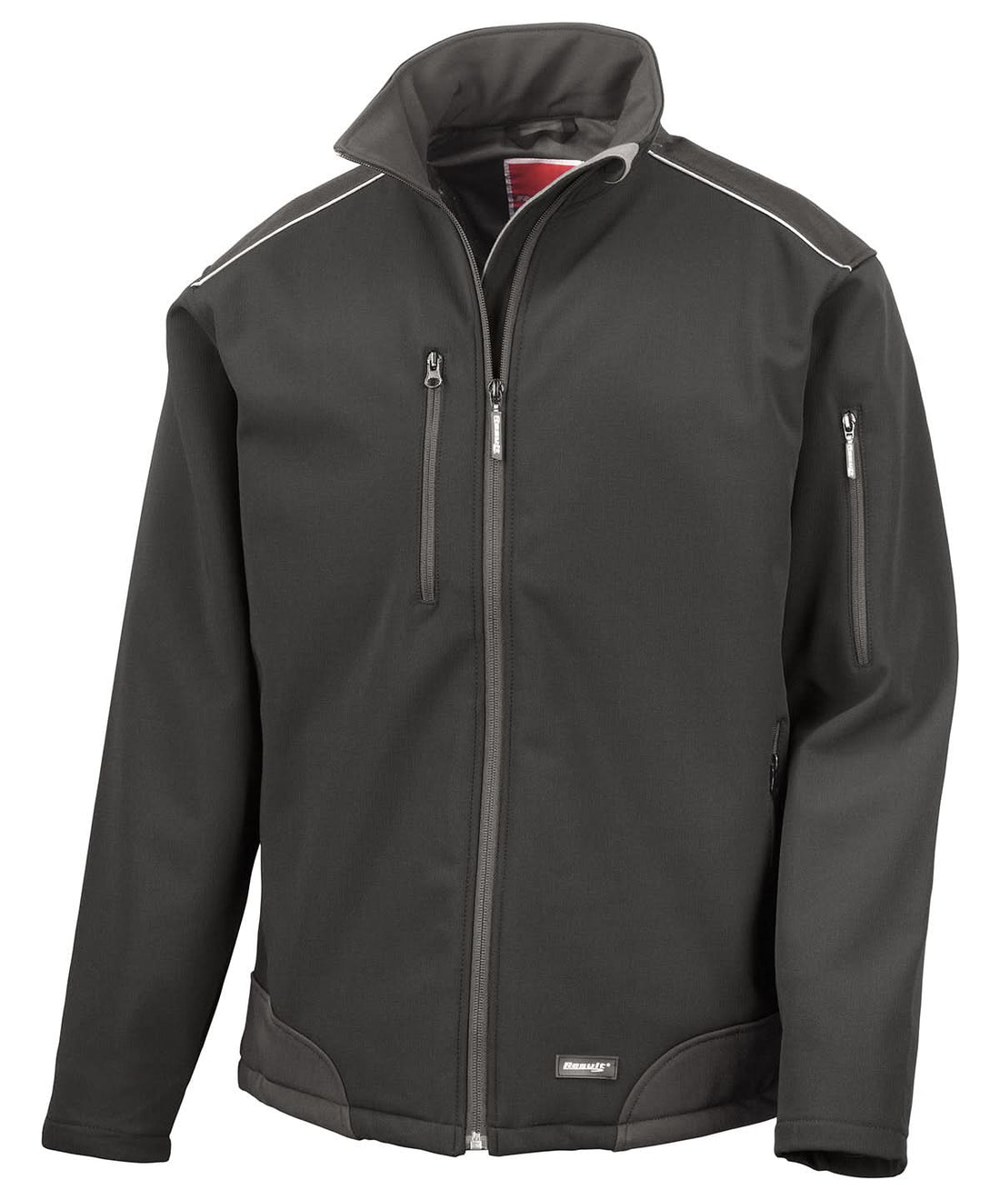 Result Workguard Ripstop softshell workwear jacket R124A - Black Black - Customisable Softshell Jacket