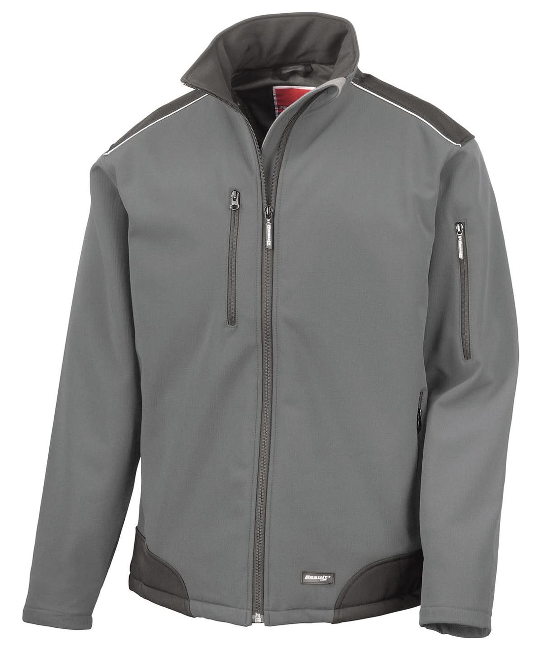 Result Workguard Ripstop softshell workwear jacket R124A - Grey Black - Customisable Softshell Jacket
