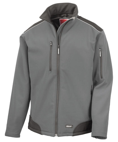 Result Workguard Ripstop softshell workwear jacket R124A - Grey Black - Customisable Softshell Jacket