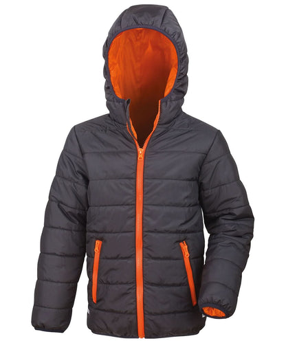 Result Core Core junior soft padded jacket R233J - Black Orange - Customisable Jackets