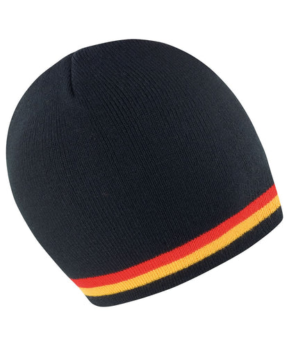 Result Winter Essentials National beanie R368X - Black Red Gold One size - Customisable Beanies