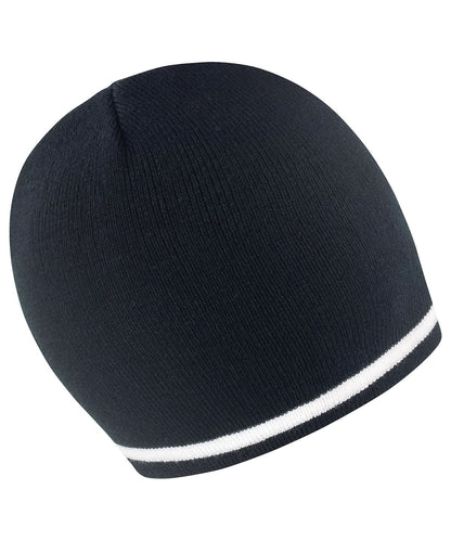 Result Winter Essentials National beanie R368X - Black White One size - Customisable Beanies