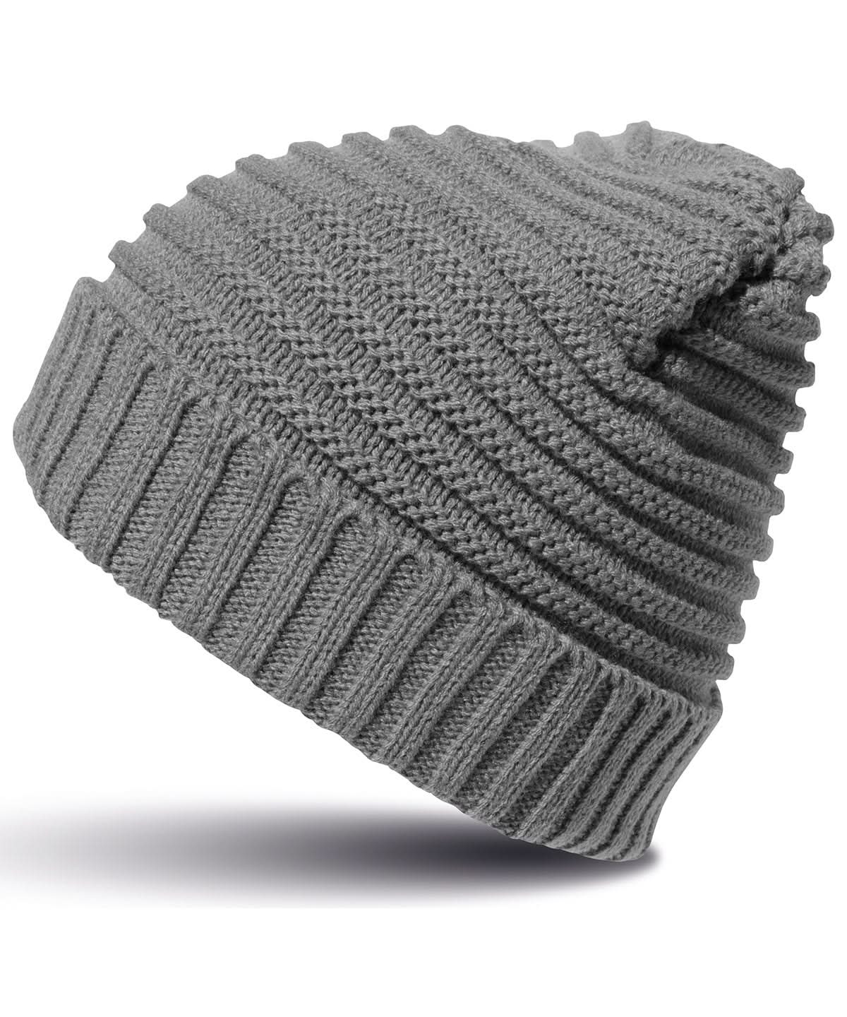 Result Winter Essentials Braided hat R376X - Cool Grey One size - Customisable Hats