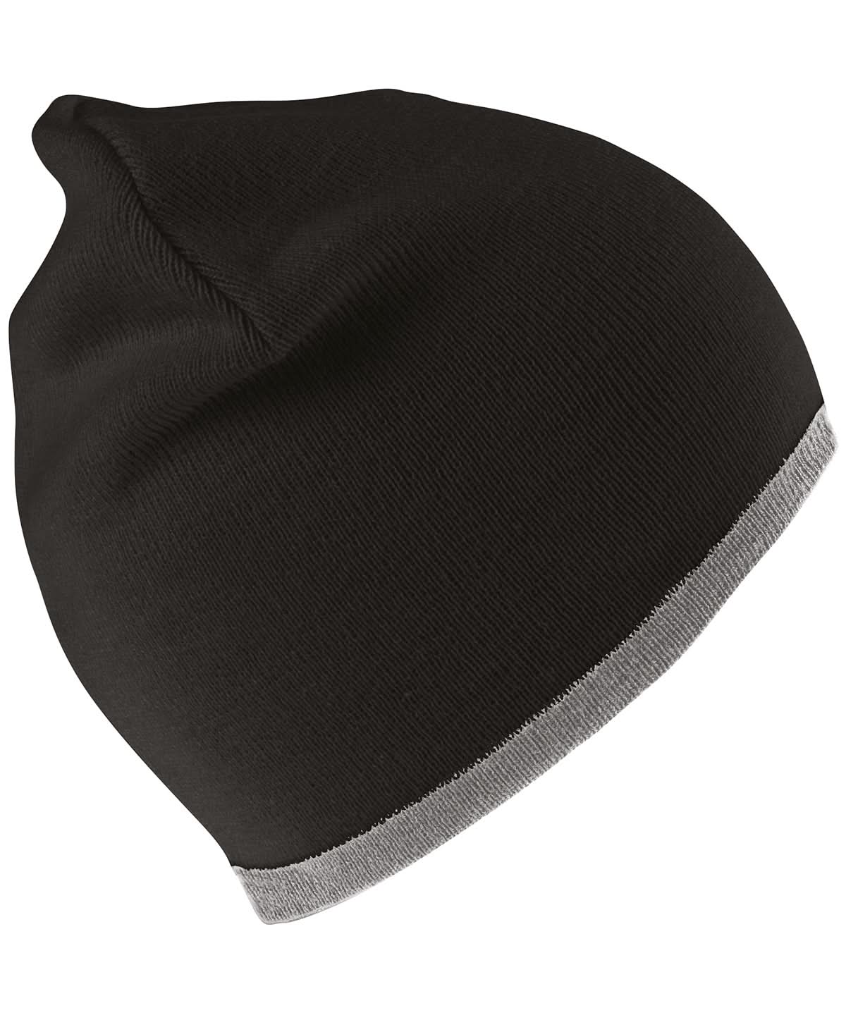 Result Winter Essentials Reversible fashion fit hat RC046 - Black Grey One size - Customisable Hats