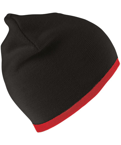 Result Winter Essentials Reversible fashion fit hat RC046 - Black Red One size - Customisable Hats