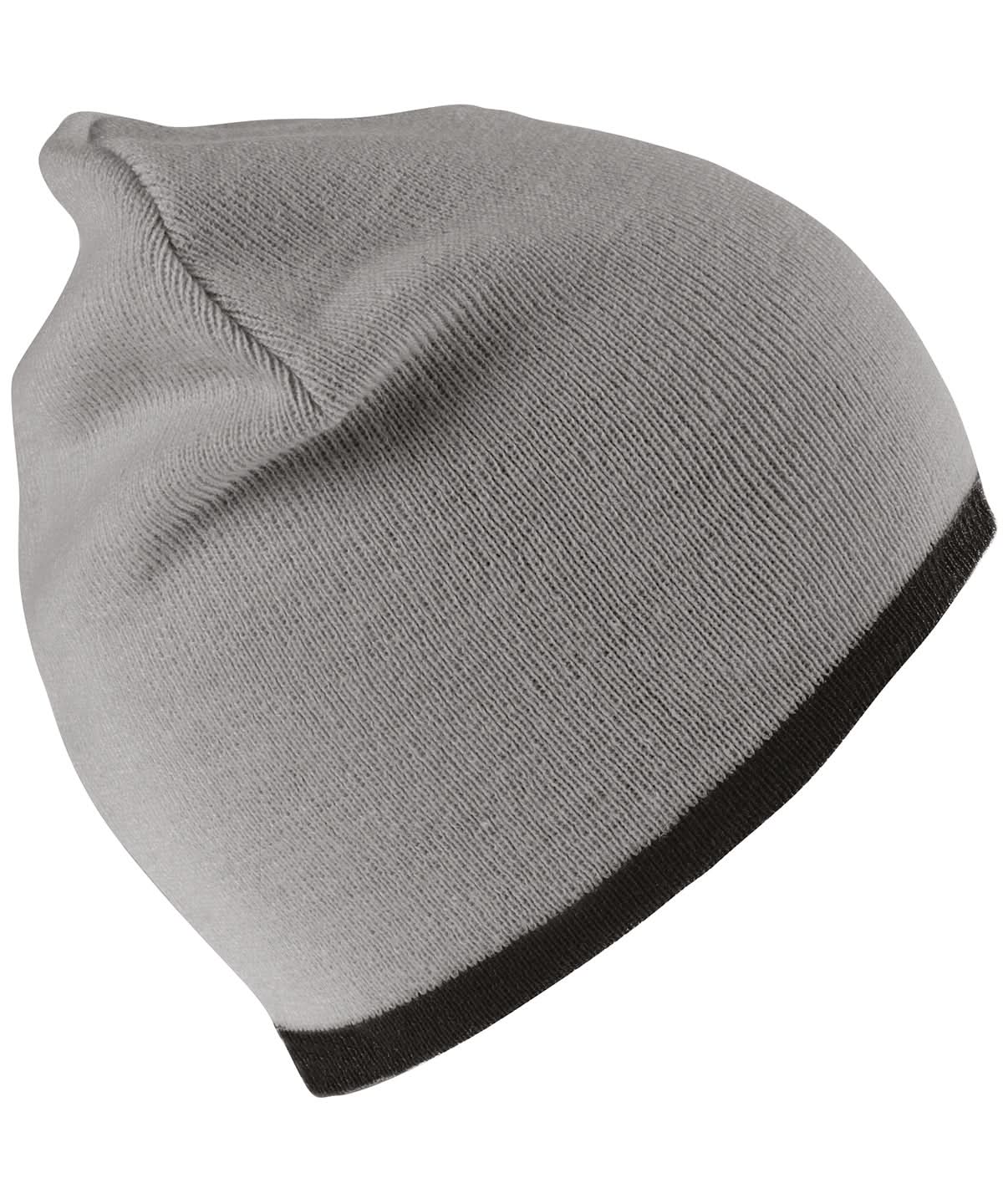 Result Winter Essentials Reversible fashion fit hat RC046 - Grey Black One size - Customisable Hats