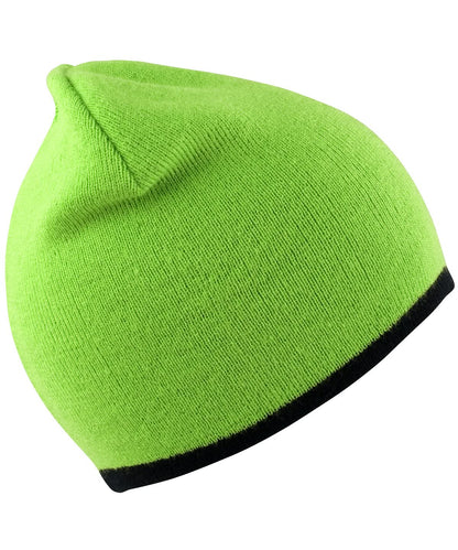 Result Winter Essentials Reversible fashion fit hat RC046 - Lime Black One size - Customisable Hats