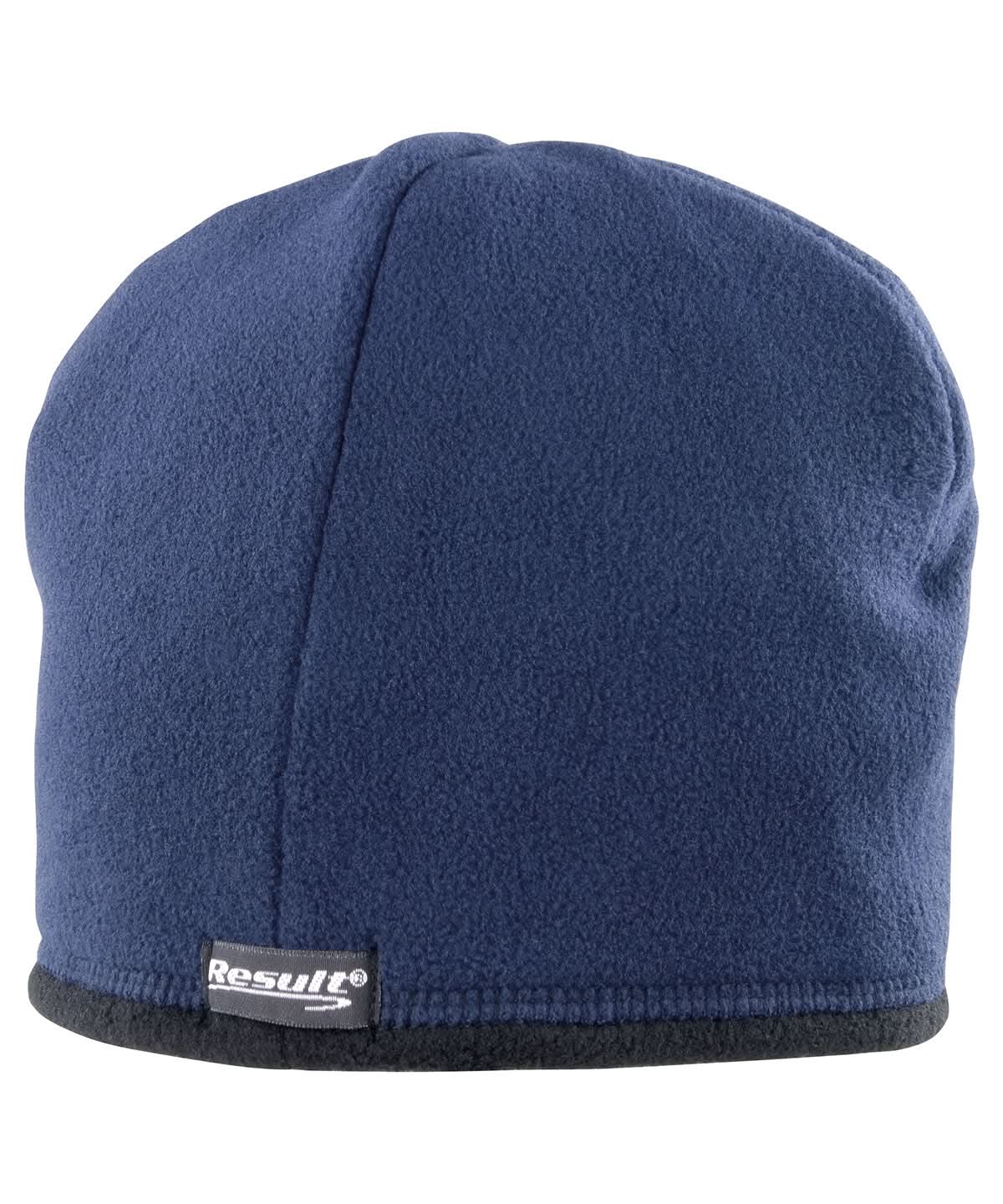 Result Winter Essentials Reversible microfleece bob hat RC142 - Navy Black - Customisable Hats