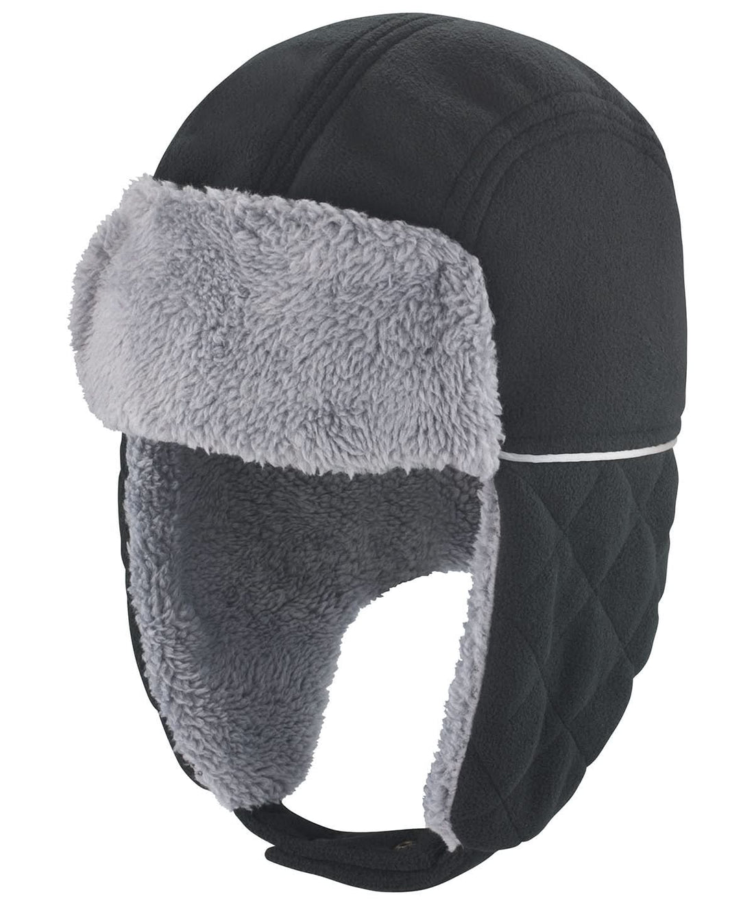 Result Winter Essentials Ocean trapper hat RC32X - Black Grey - Customisable Hats