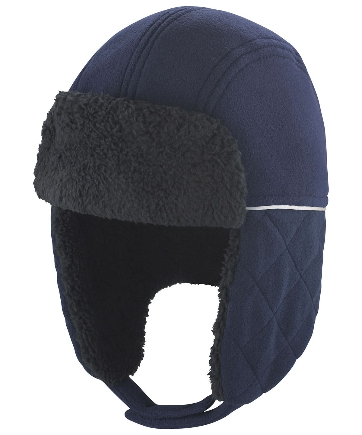 Result Winter Essentials Ocean trapper hat RC32X - Navy Black - Customisable Hats
