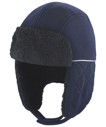 Result Winter Essentials Ocean trapper hat RC32X - Navy Black - Customisable Hats