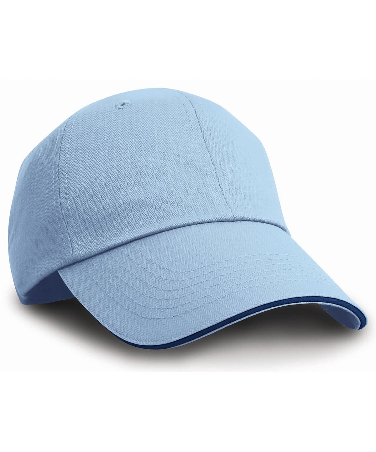 Result Headwear Herringbone cap with sandwich peak RC38X - Sky Navy One size - Customisable Caps