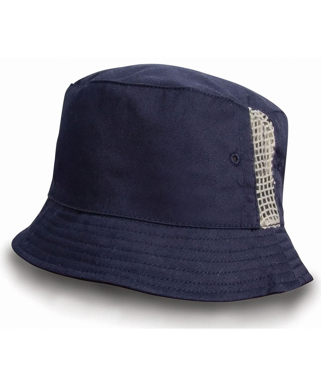 Result Headwear Deluxe washed cotton bucket hat with side mesh panels RC45X - Navy One size - Customisable Hats