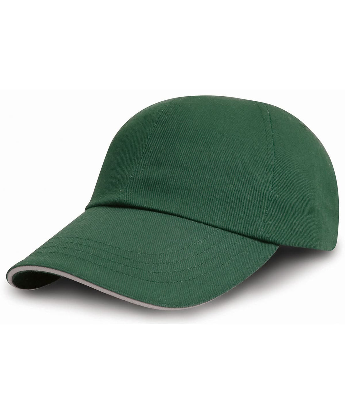 Result Headwear Brushed coton printersembroiderers cap with sandwich peak RC50X - Forest Putty One size - Customisable Caps