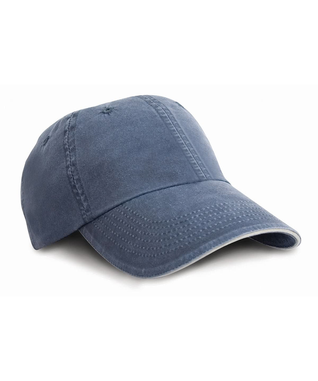 Result Headwear Washed fine line cotton cap with sandwich peak RC54X - Navy Putty One size - Customisable Caps