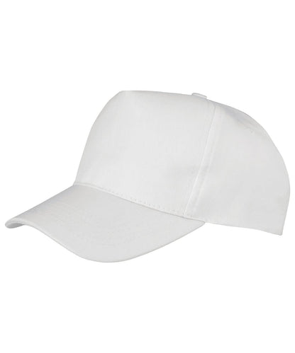 Result Headwear Boston junior 6535 polycotton cap RC84J - White One size - Customisable Caps
