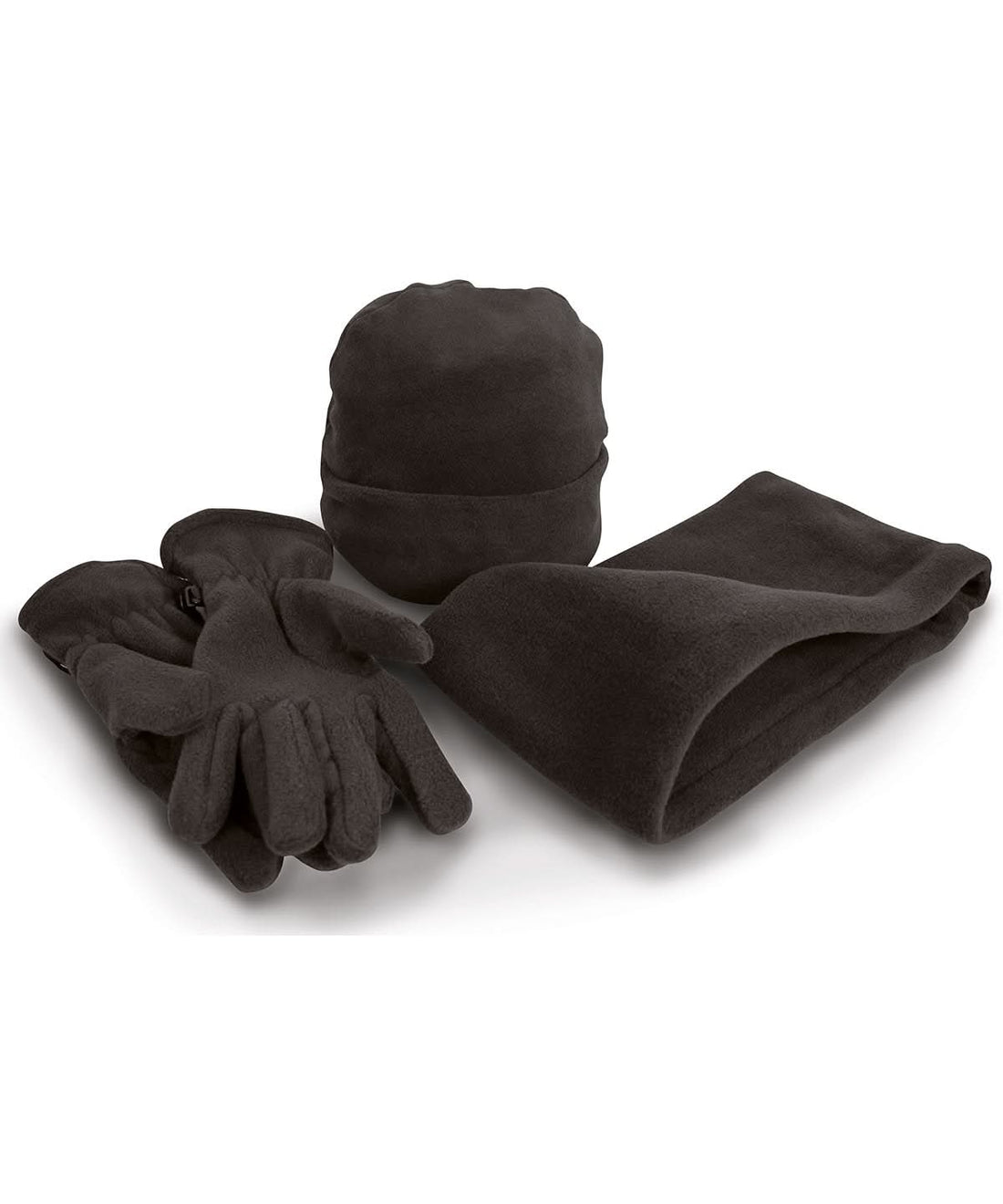 Result Winter Essentials Polartherm fleece accessory set RE40A - Black - Customisable Winter Accessory Sets