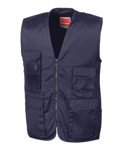 Result Workguard Adventure safari waistcoat RE45A - Midnight Navy - Customisable Gilets &amp; Body Warmers