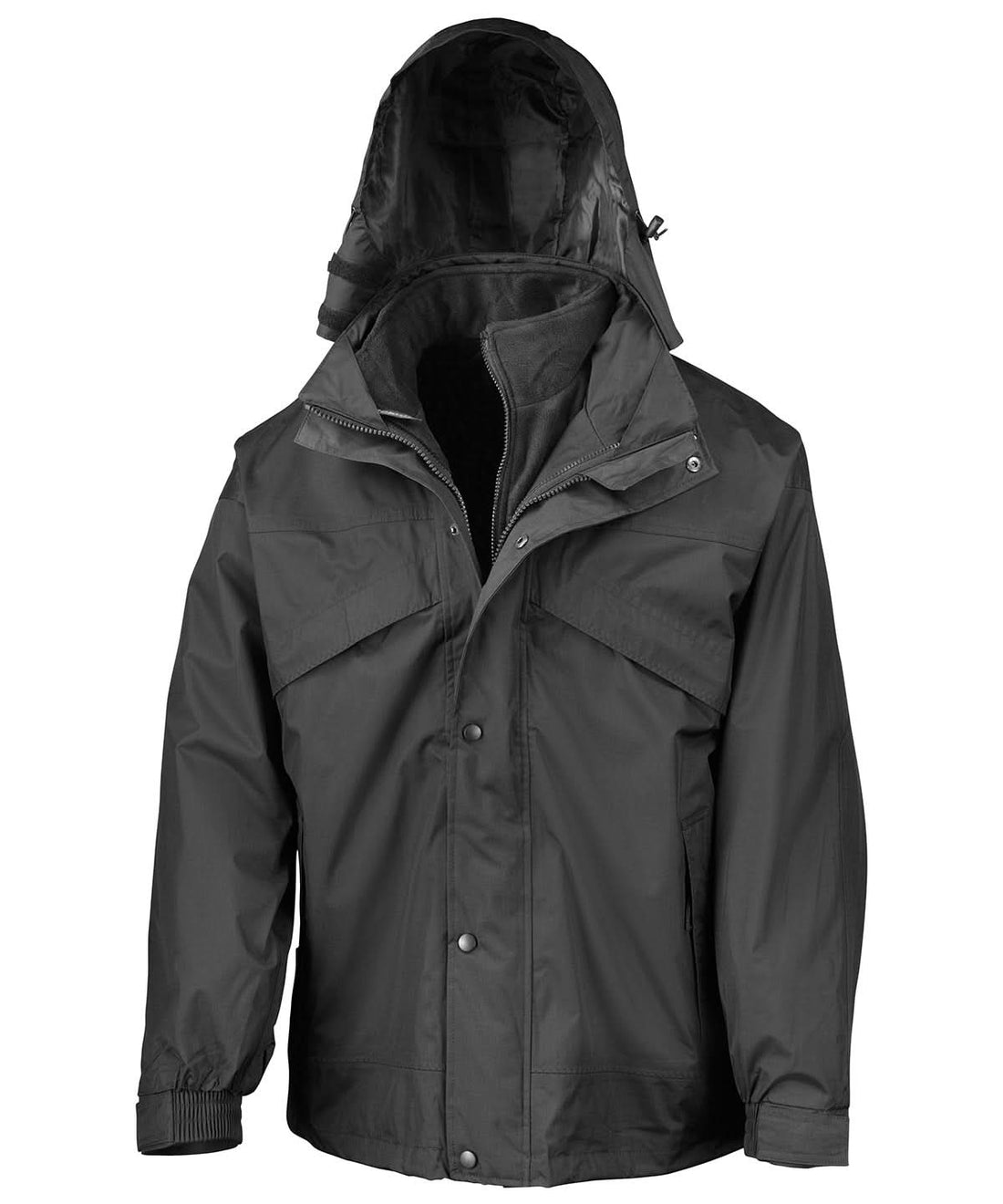 Result 3 in 1 zip and clip jacket RE68A - Black Black - Customisable Jackets