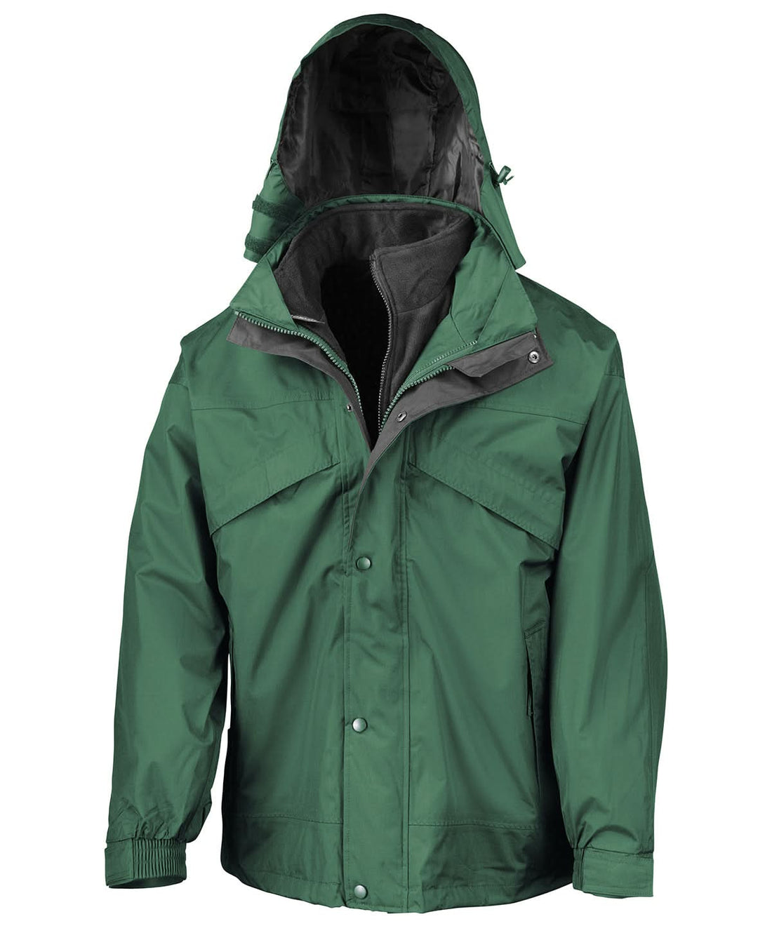 Result 3 in 1 zip and clip jacket RE68A - Bottle Black - Customisable Jackets