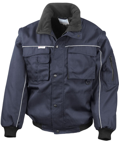 Result Workguard Work Guard zip sleeve heavy duty pilot jacket RE71A - Navy Navy - Customisable Jacket