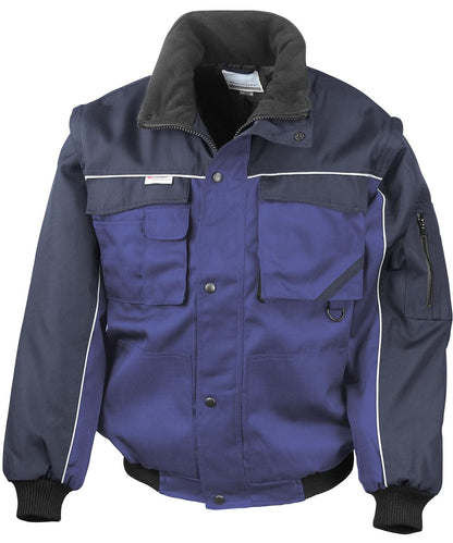 Result Workguard Work Guard zip sleeve heavy duty pilot jacket RE71A - Royal Navy - Customisable Jacket
