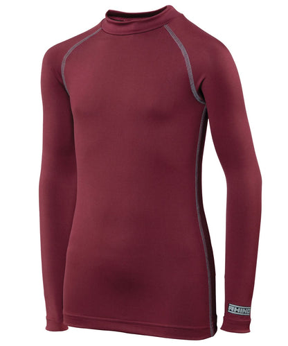 Rhino baselayer long sleeve juniors RH01B - Maroon - Customisable Baselayers