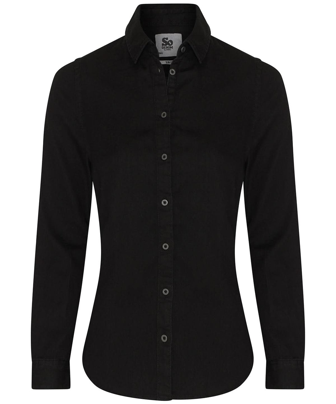 AWDis So Denim Womens Lucy denim shirt SD045 - Black - Customisable Shirts