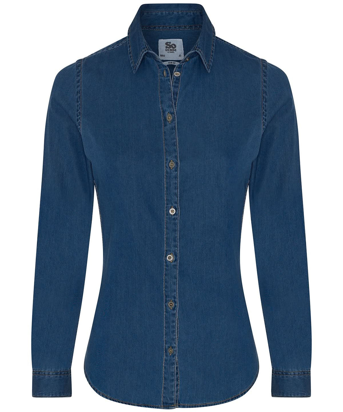 AWDis So Denim Womens Lucy denim shirt SD045 - Dark Blue - Customisable Shirts