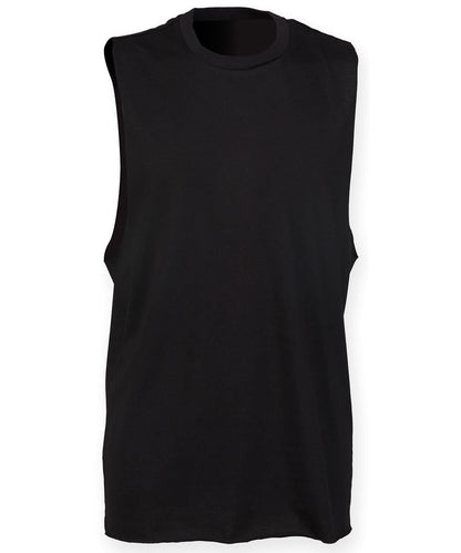 SF High neck slash armhole vest 232 SF232 - Black - Customisable Vest