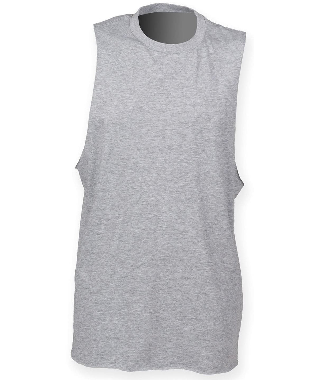 SF High neck slash armhole vest 232 SF232 - Heather Grey - Customisable Vest