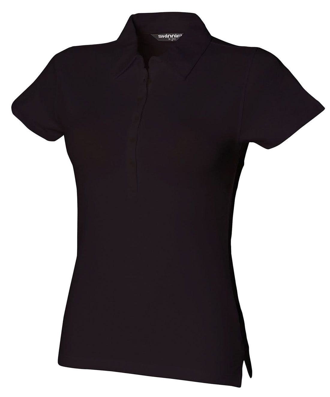 SF Womens short sleeve stretch polo SK042 - Black - Customisable Polos