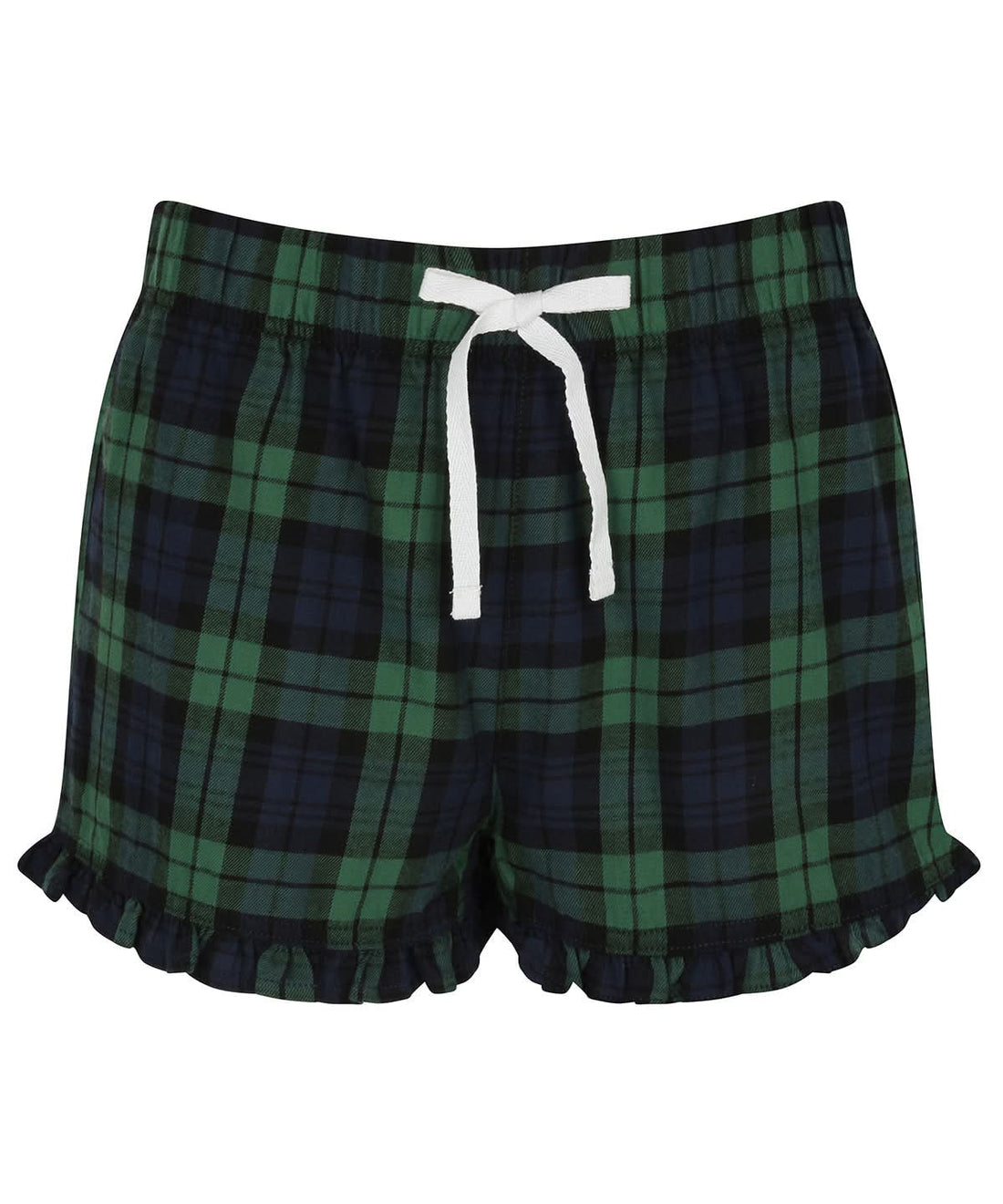 SF Womens tartan frill shorts SK082 - Navy Green Check - Customisable Shorts