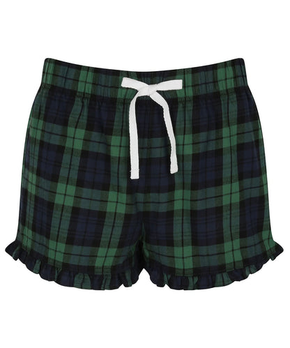 SF Womens tartan frill shorts SK082 - Navy Green Check - Customisable Shorts