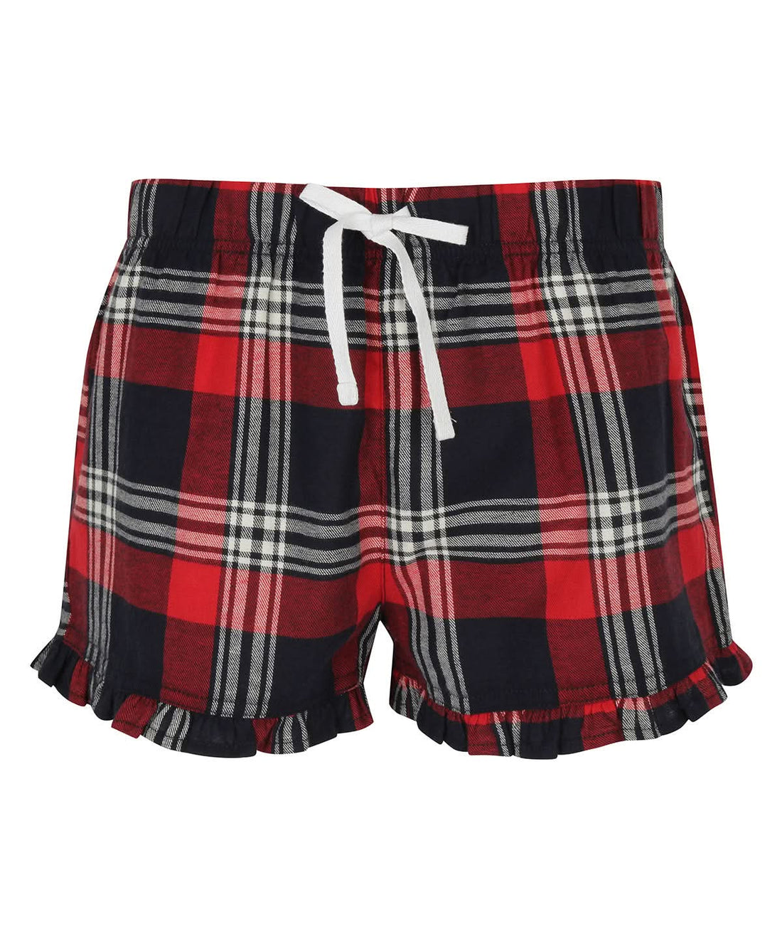 SF Womens tartan frill shorts SK082 - Red Navy Check - Customisable Shorts