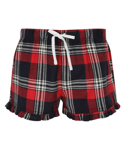 SF Womens tartan frill shorts SK082 - Red Navy Check - Customisable Shorts